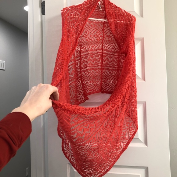 SOLD-Old Navy Red Infinity Scarf - Picture 2 of 6